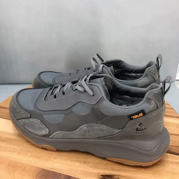 Teva Geotrecca Low RP Hiking Shoes Mens 12 Gray Leather Outdoor Trail Lace Up‎