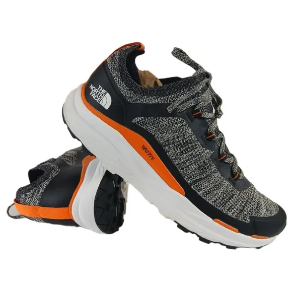 The North Face 11 Gray Orange Black Sneakers Hiking Running Mens Rugged Stylish