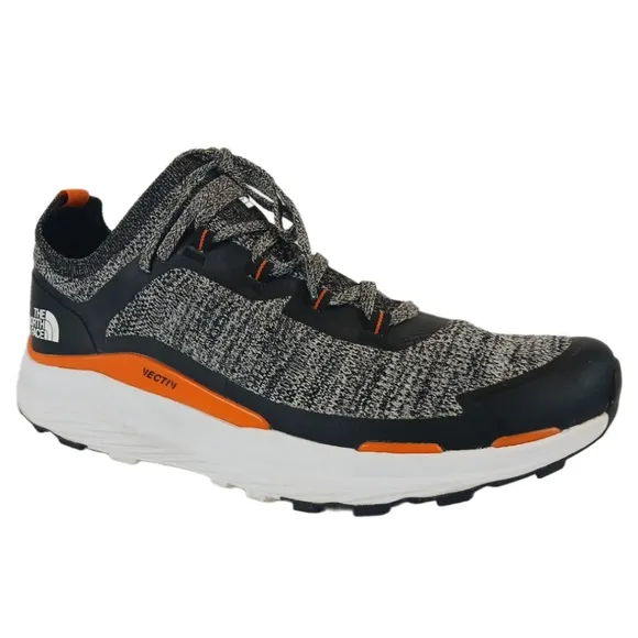 The North Face 11 Gray Orange Black Sneakers Hiking Running Mens Rugged Stylish