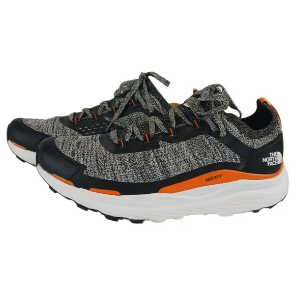 The North Face 11 Gray Orange Black Sneakers Hiking Running Mens Rugged Stylish