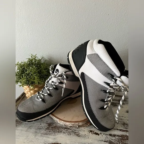 Timberland Boots Mens 12 Euro Sprint Hiker Waterproof  Black White Hiking Shoes