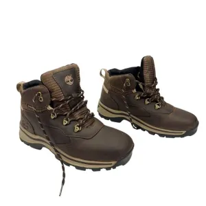 Timberland Brown Lace Up Waterproof Leather Padded Hiking Boots Boys 5.5 Outdoor
