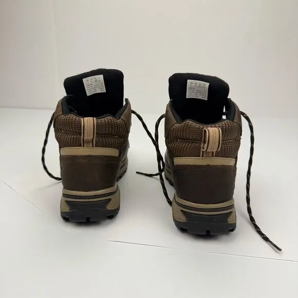 Timberland Brown Lace Up Waterproof Leather Padded Hiking Boots Boys 5.5 Outdoor