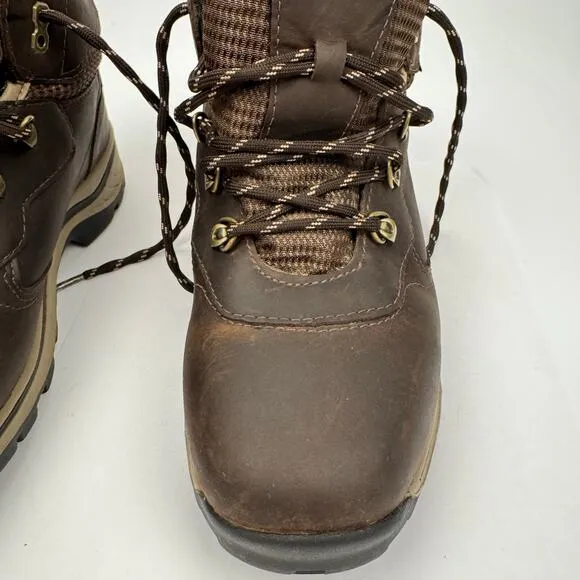Timberland Brown Lace Up Waterproof Leather Padded Hiking Boots Boys 5.5 Outdoor