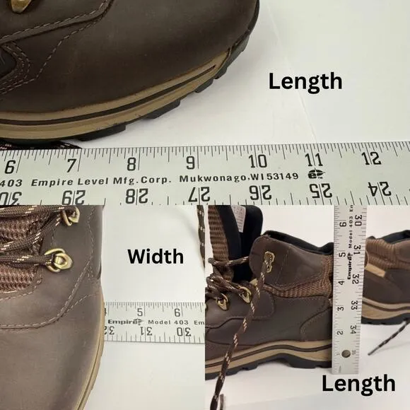 Timberland Brown Lace Up Waterproof Leather Padded Hiking Boots Boys 5.5 Outdoor