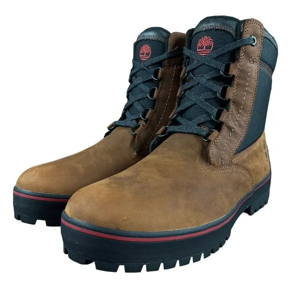 Timberland Spruce Mountain Warm Lined Rust Brown Leather Boots Men's Size 12 M