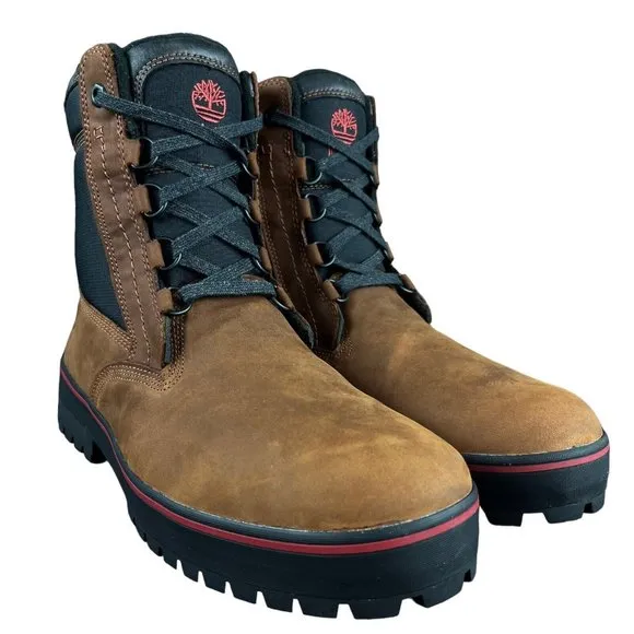 Timberland Spruce Mountain Warm Lined Rust Brown Leather Boots Men's Size 12 M
