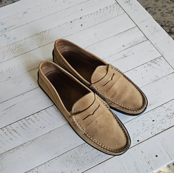 TOD’S Tan Suede Leather Casual Loafers Shoes Men's Size 9.5