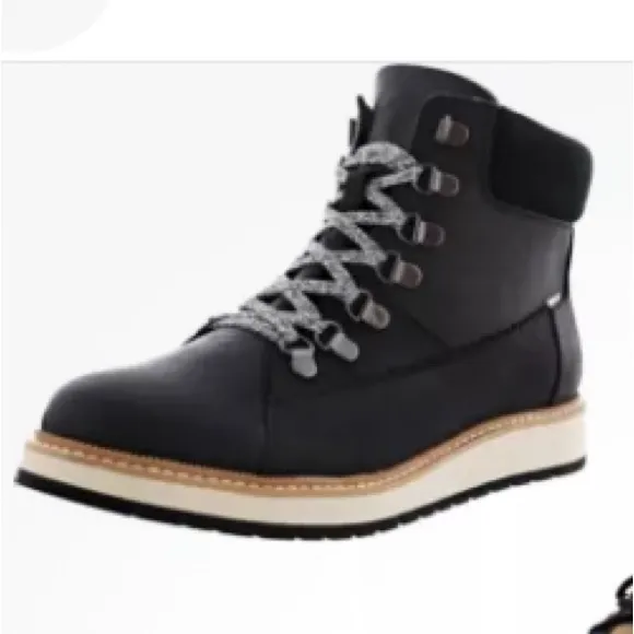 TOMS Womens Mesa Waterproof Casual Boots Ankle - Black size 7.5