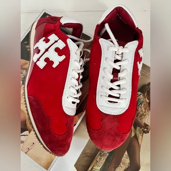 Tory Burch Red Suede Women’s Sneakers