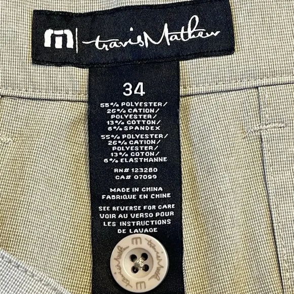 Travis Matthew Shorts Adult 34 Beige Chino Golf Performance Outdoors Mens