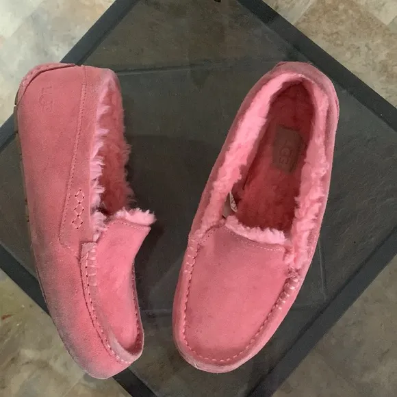 UGG Australia ‘Ansley’ Pink Blossom Water-Resistant Suede Slipper Shoes