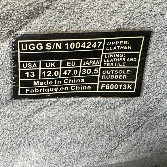 UGG Australia Men’s Chester Metal Gray Casual Loafer shoes 1004247 Size 13
