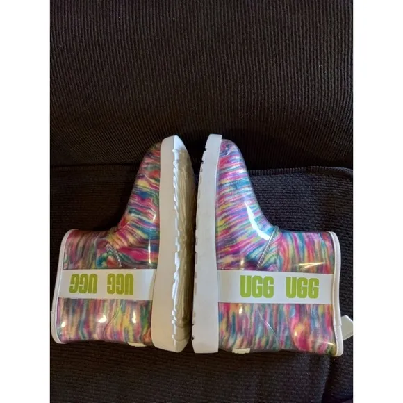 UGG Shoes Youth/Women's 7 Classic Little Girls Clear Pixelate Tie Dye Boots