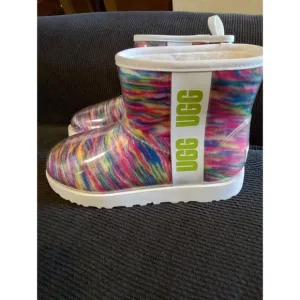 UGG Shoes Youth/Women's 7 Classic Little Girls Clear Pixelate Tie Dye Boots