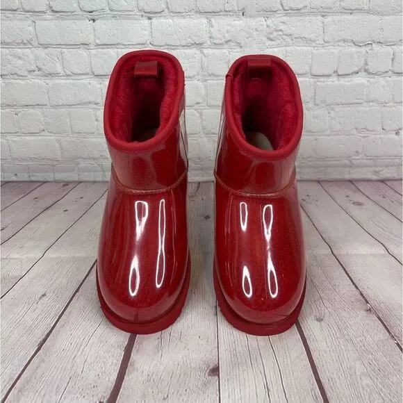 Ugg Classic Samba Red Mini Clear Waterproof Boots Women’s Size 6 (S/N 1112386K)