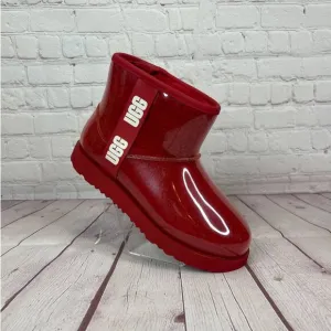 Ugg Classic Samba Red Mini Clear Waterproof Boots Women’s Size 6 (S/N 1112386K)