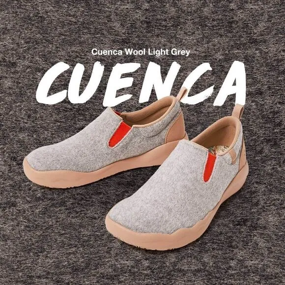 UIN Men's Walking Shoes Lightweight Comfort (Cuenca Light Grey Wool)New No Box