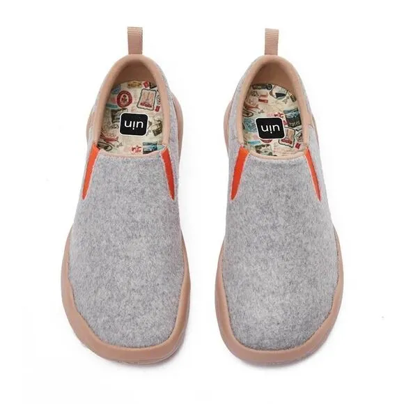 UIN Men's Walking Shoes Lightweight Comfort (Cuenca Light Grey Wool)New No Box