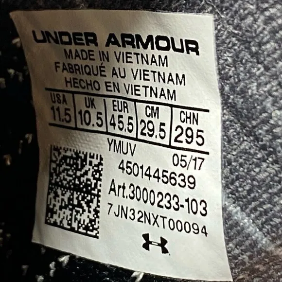 Under Armour Mens C1N Training Shoes Gray 3000233-103 Lace Up Low Top 11.5 M