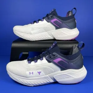 Under Armour PROJECT ROCK 5 Women's 9.5 DISRUPT Purple White Training Shoes