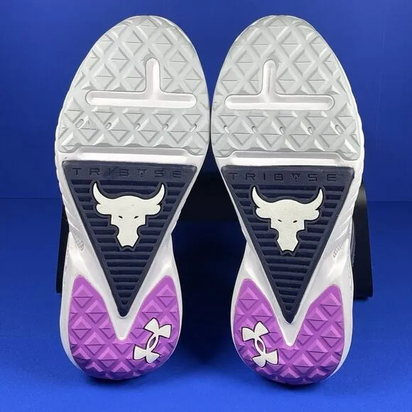 Under Armour PROJECT ROCK 5 Women's 9.5 DISRUPT Purple White Training Shoes