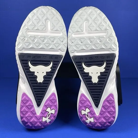 Under Armour PROJECT ROCK 5 Women's 9.5 DISRUPT Purple White Training Shoes