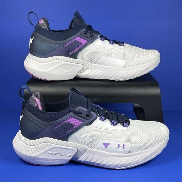 Under Armour PROJECT ROCK 5 Women's 9.5 DISRUPT Purple White Training Shoes