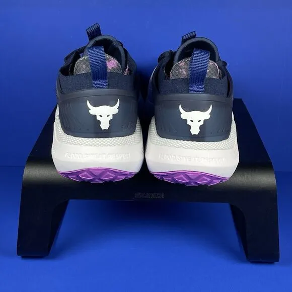 Under Armour PROJECT ROCK 5 Women's 9.5 DISRUPT Purple White Training Shoes