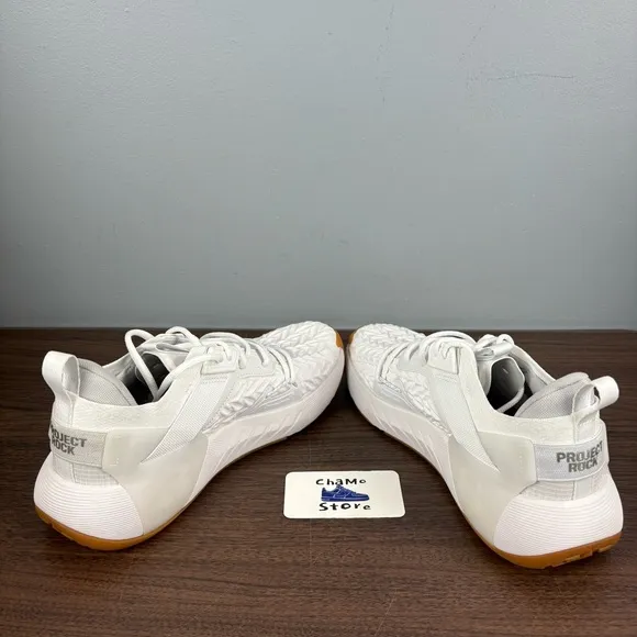 Under Armour Project Rock 6 UA White Training Shoes 3026534-100 Men's Size 10