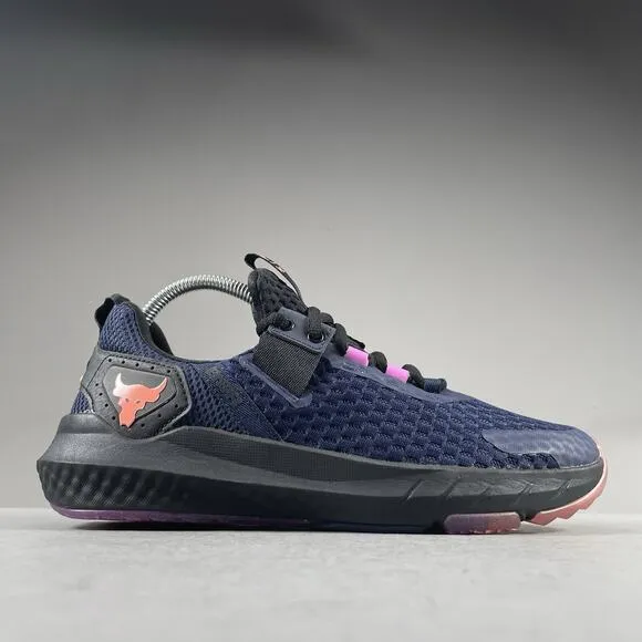 Under Armour Project Rock BSR Men’s 8 Midnight Navy Orange Training Sneakers NEW