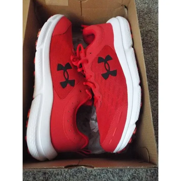 UNDER ARMOUR Shoes Mens 12 Red Training UA Charged Assert 10 Running Sport NWT