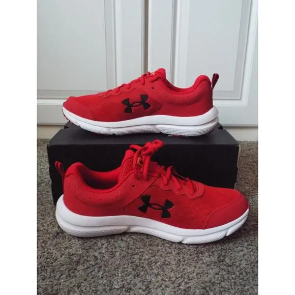 UNDER ARMOUR Shoes Mens 12 Red Training UA Charged Assert 10 Running Sport NWT