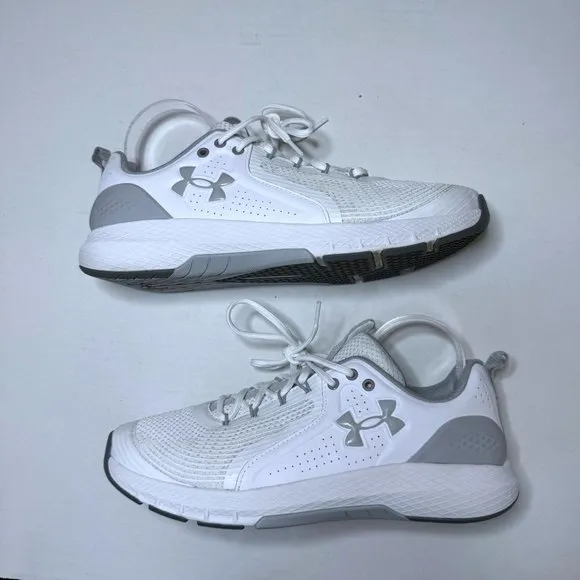Under Armour Size 12 White Charged Commit TR 3 Sneakers Running Shoes Training