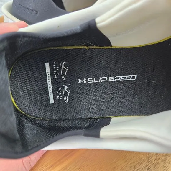 Under Armour SlipSpeed White Black Athletic Training Shoes Mens 9 3027049-101