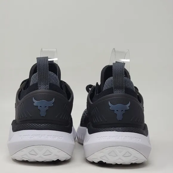 Under Armour UA Project Rock 5 Training Shoes US 4Y Black White 3025437-003 New