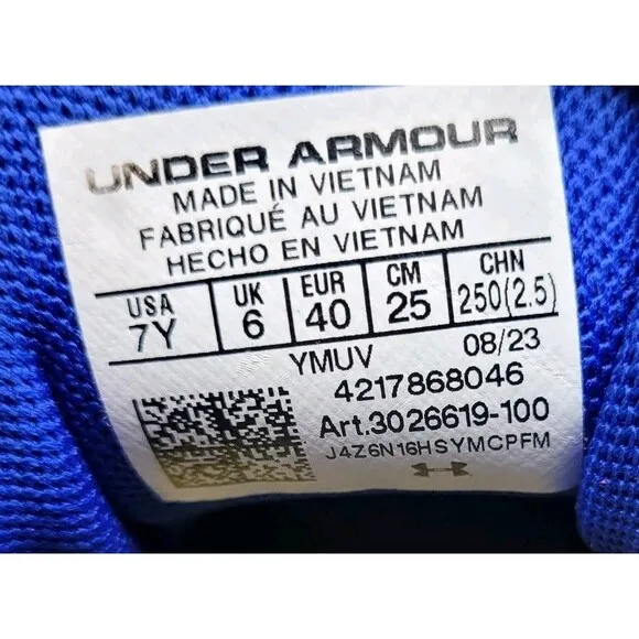 Under Armour Youth Size 7Y Curry 11 Low &quot;Dub Nation&quot; Blue Athletic Shoes