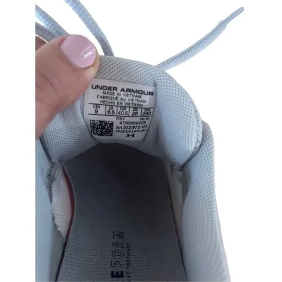 Under Armour Womens Gray Charged Assert 8 Athletic Running Shoes Size 9