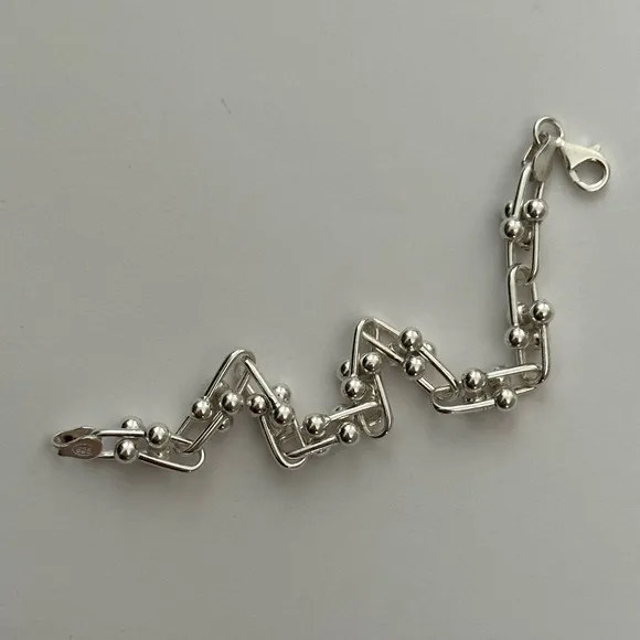 Unisex link chain 925 silver bracelet 7.25” 7.25 inches
