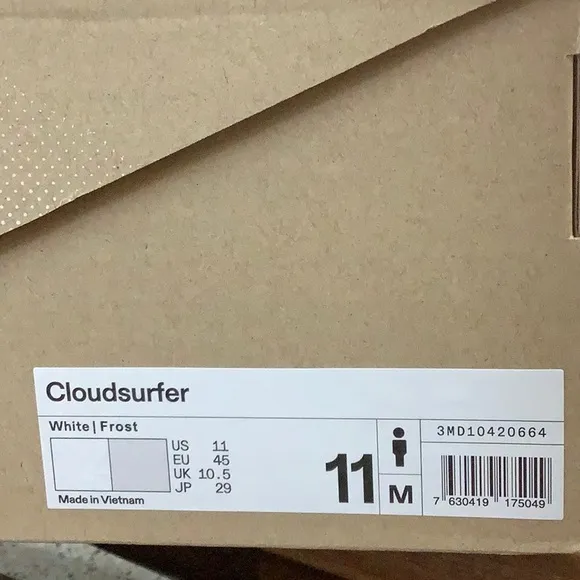 Used On Cloud Men's Cloudsurfer White Frost 11US