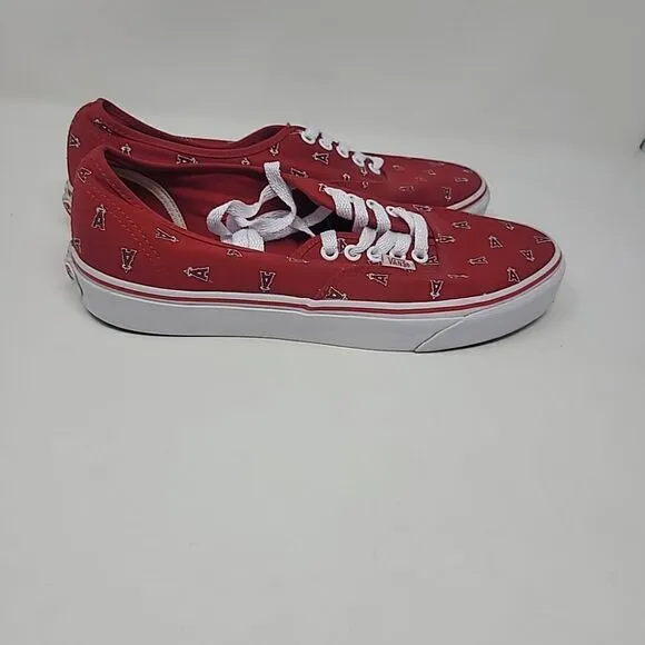 Vans Anaheim Angels Red Shoes MLB Baseball Men Sz 9.5 Women's Sz 11 Los Angeles