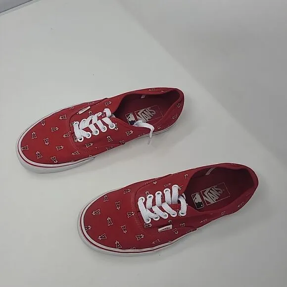 Vans Anaheim Angels Red Shoes MLB Baseball Men Sz 9.5 Women's Sz 11 Los Angeles