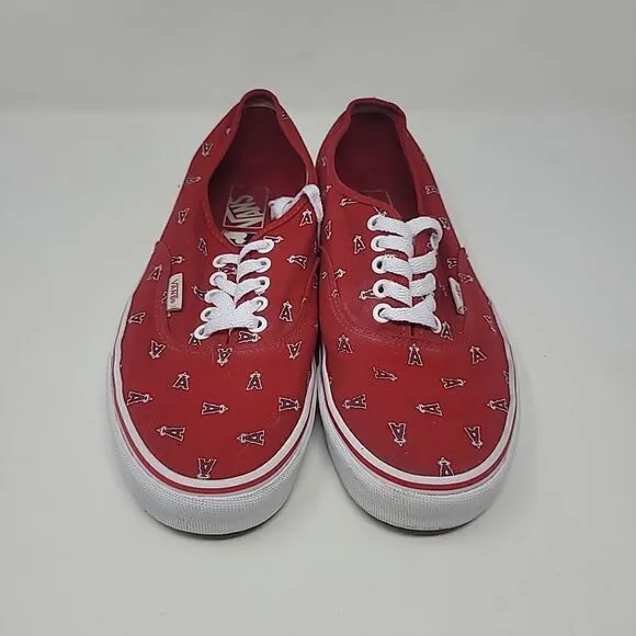 Vans Anaheim Angels Red Shoes MLB Baseball Men Sz 9.5 Women's Sz 11 Los Angeles