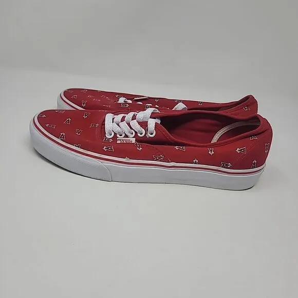 Vans Anaheim Angels Red Shoes MLB Baseball Men Sz 9.5 Women's Sz 11 Los Angeles
