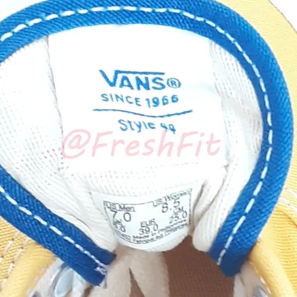 🆕Vans Authentic 44 DX Anaheim Factory OG Yellow Blue Check M7 | W8.5 NWT NWOB