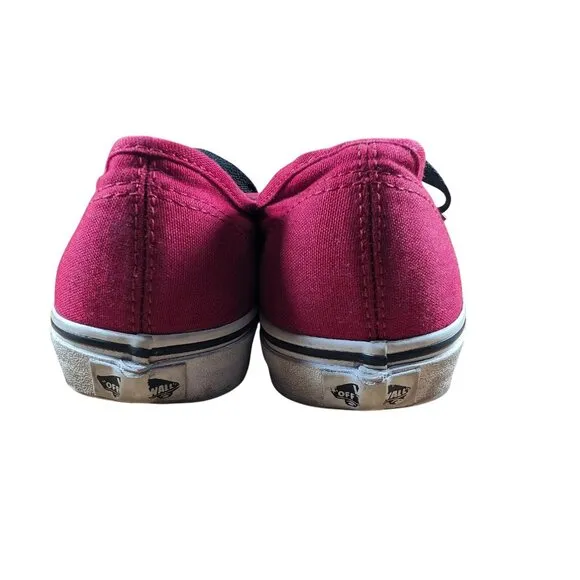 Vans Authentic Red Canvas Low Top Skate Shoes Unisex Adult Size US Men 9.5​