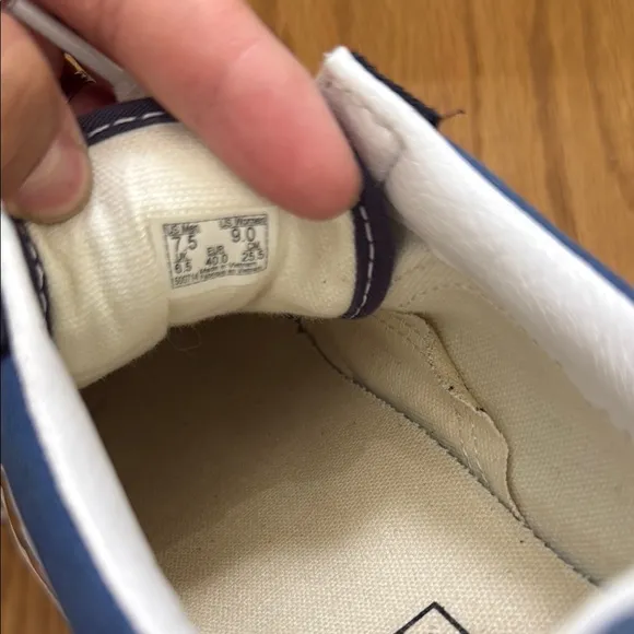 Vans Blue and White Old Skool Platform Sneakers