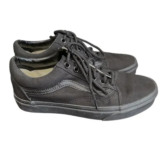 Vans Classic Old Skool Black/Black Skateboarding Sneaker Shoes Women 7.5 Casual