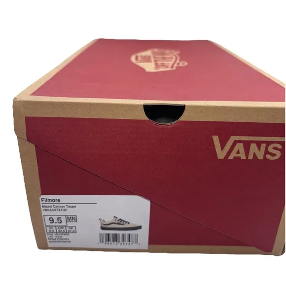 Vans Filmore Mixed Canvas Low Top Skate Sneakers, Taupe/Beige Men's Size 9.5
