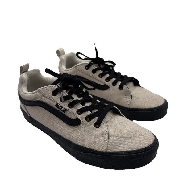 Vans Filmore Mixed Canvas Low Top Skate Sneakers, Taupe/Beige Men's Size 9.5
